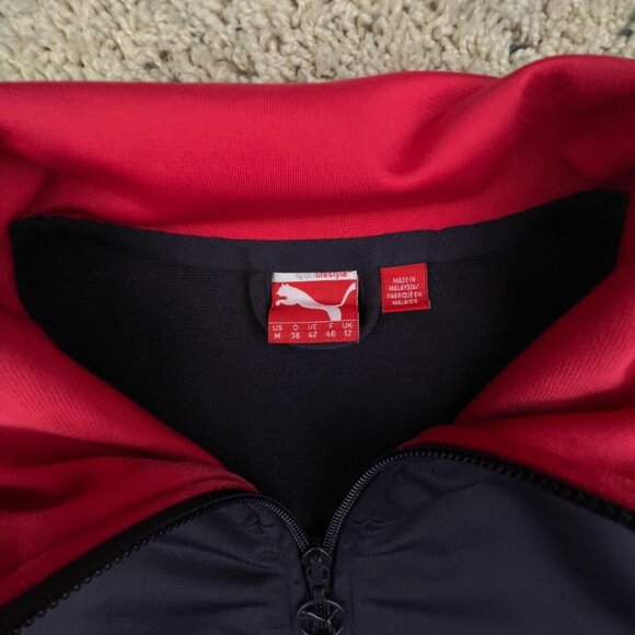 PUMA Track Jacket Women's Medium Full Zip Long Sleeve Red/pink Purple W Logo - Picture 4 of 14